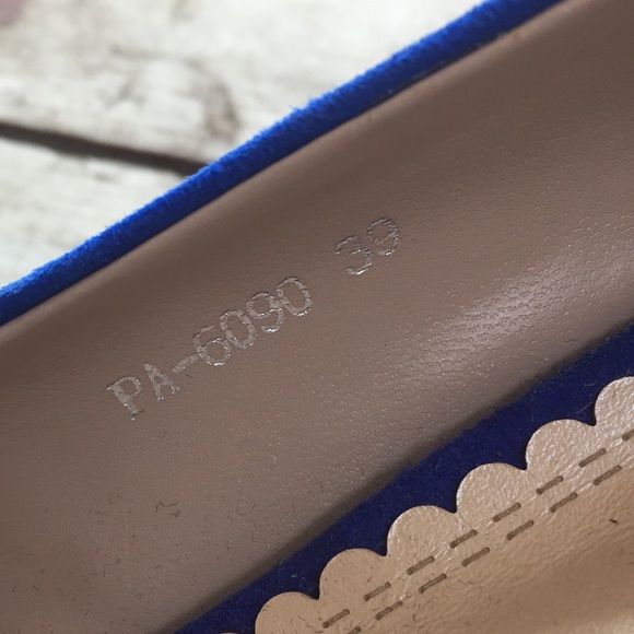 Blue suede high heels - Picture 6 of 9